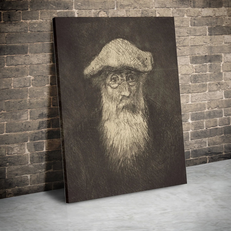 Rembrandt Portrait Canvas Print | Vintage Etching Style Old Man | Premium Gallery-Wrapped Wall Art | Classic Fine Art Decor Gift