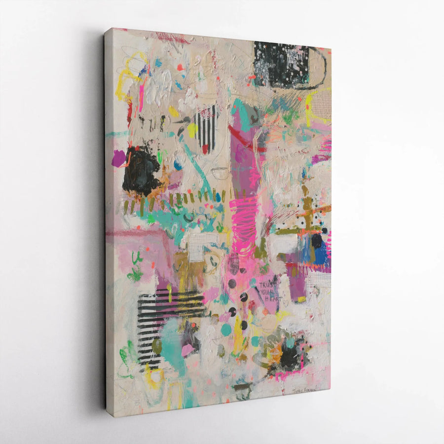 Abstract Art Canvas Print | Trust Your Heart Graffiti Art | Premium Gallery Wrapped Canvas | Modern Home Decor Gift