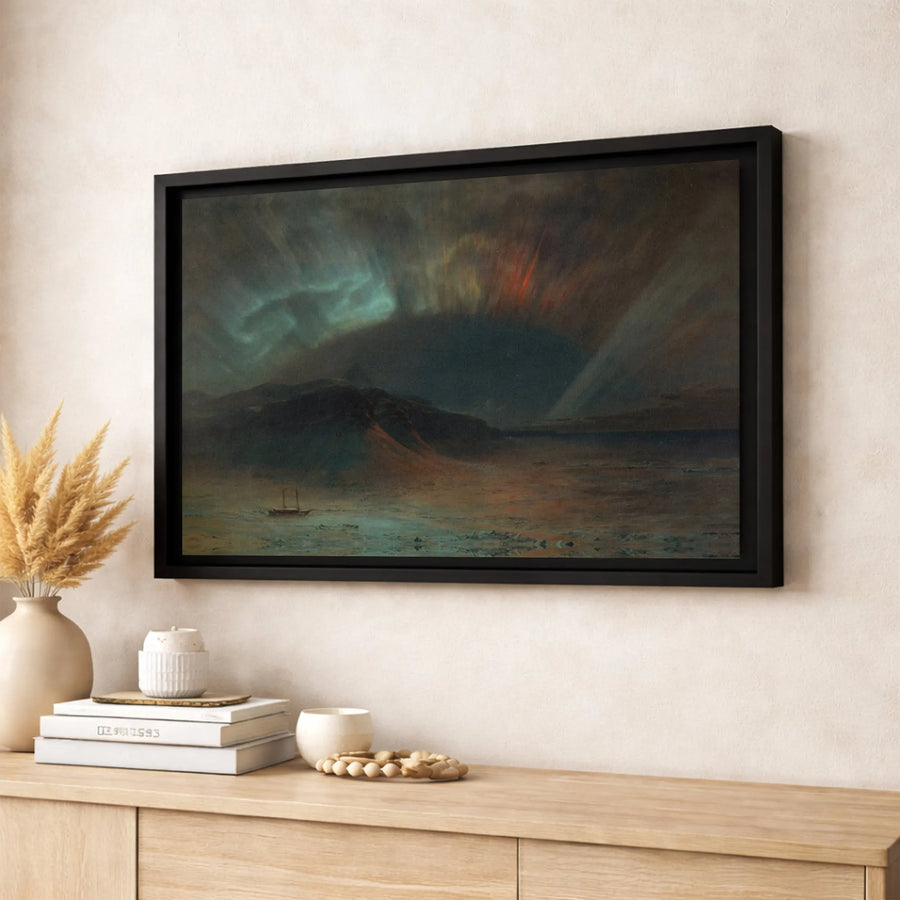 Frederic Edwin Church Aurora Borealis Canvas Print | 1.25 Inch Gallery Wrap | Fade-Resistant Fine Art | Large Landscape Wall Decor for Home Office