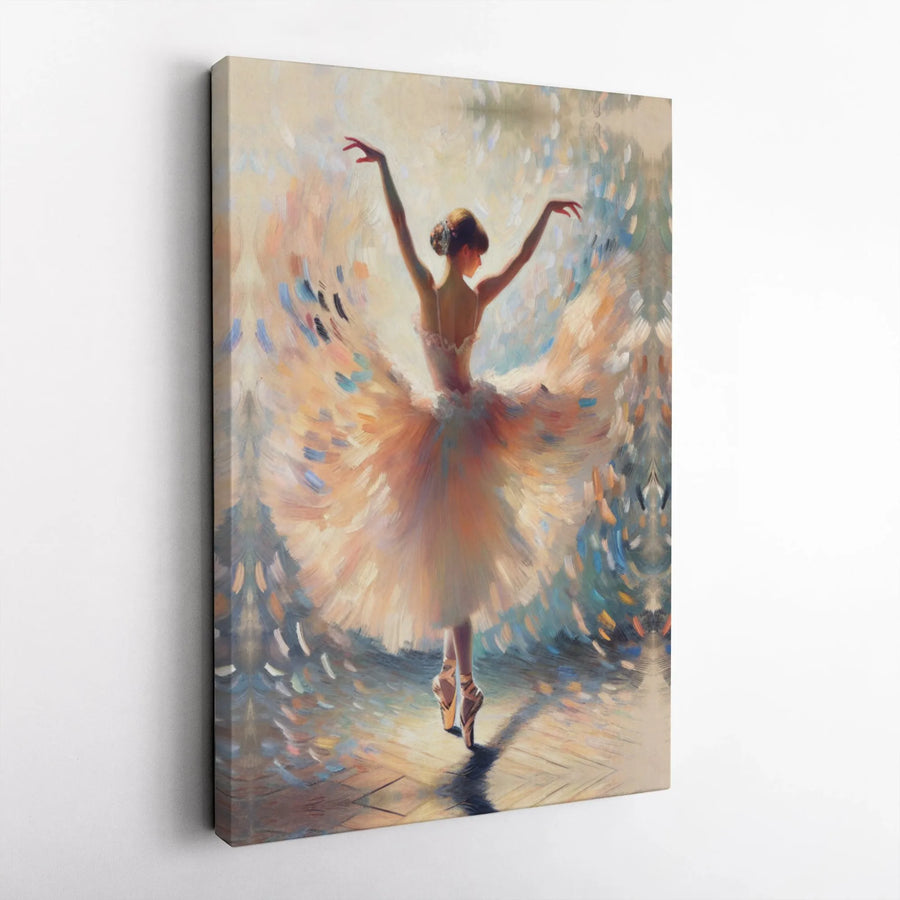 Ballerina Wall Art Canvas | Impressionist Dancer Oil Painting Print | Premium Gallery Wrap Decor | Elegant Home Gift for Her