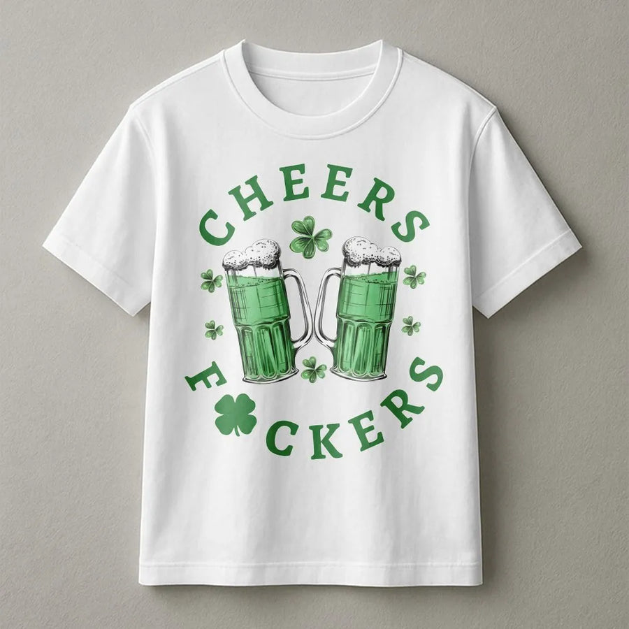 St Patrick Day Beer T-Shirt | Funny Cheers Shamrock Graphic | Premium Cotton Unisex Tee | Drinking Party Gift for Men and Women