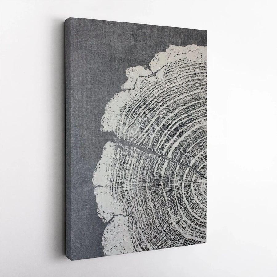 Abstract Tree Ring Wall Art | Monochrome Wood Grain Canvas Print | Premium Gallery-Wrapped Decor | Modern Minimalist Nature Home Decor Gift