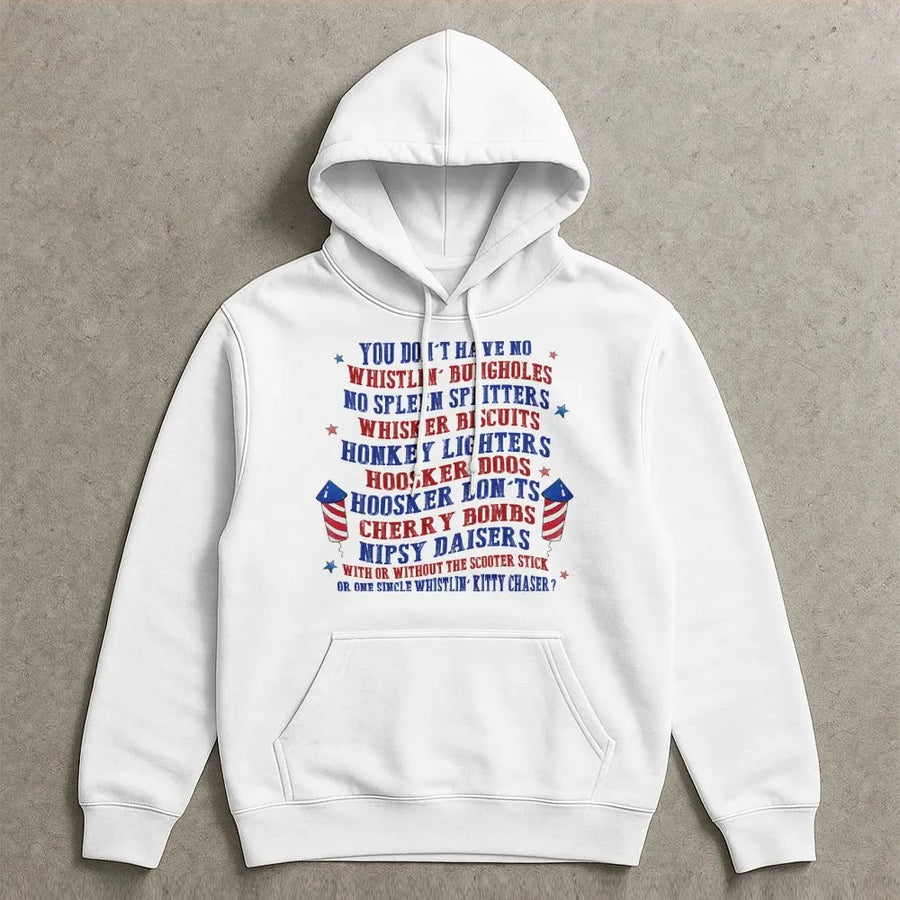 Patriotic Fireworks Hoodie | USA Flag Graphic Print | Soft Cotton-Polyester Blend | 4th of July Gift for Men and Women