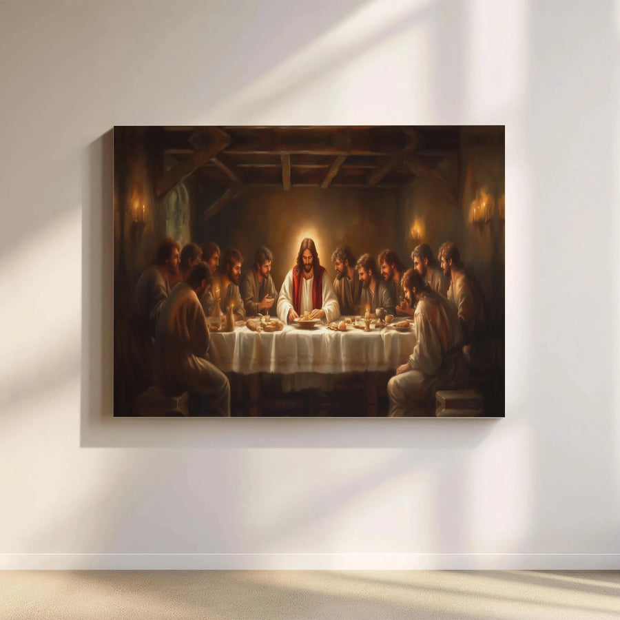 The Last Supper Canvas Wall Art | Realistic Jesus Christ Painting | Premium Fade-Resistant Print | Christian Home Decor Religious Gift
