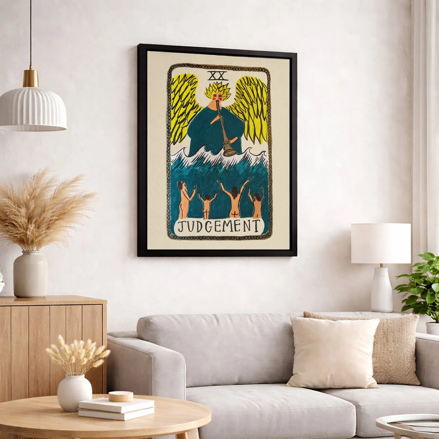 Judgement Tarot Card Canvas Art | XX Major Arcana Wall Decor | Premium Gallery Wrap Print | Spiritual Witchy Gift for Home Office Wall