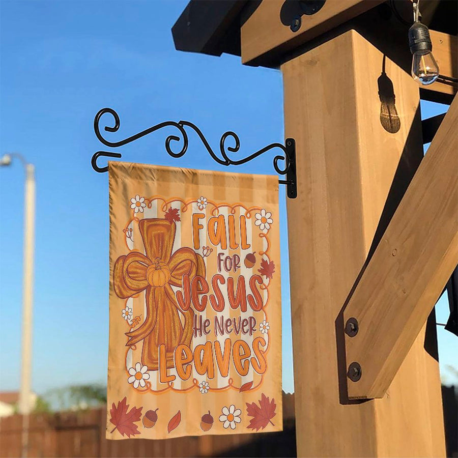Fall For Jesus Garden Flag | Christian Autumn Yard Decor | Premium Weather-Resistant Polyester | Faith-Based Thanksgiving Outdoor Banner