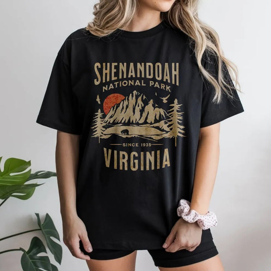 Shenandoah National Park T-Shirt | Vintage Mountain Forest Graphic | Premium Soft Cotton | Virginia Nature Lover Gift for Hikers
