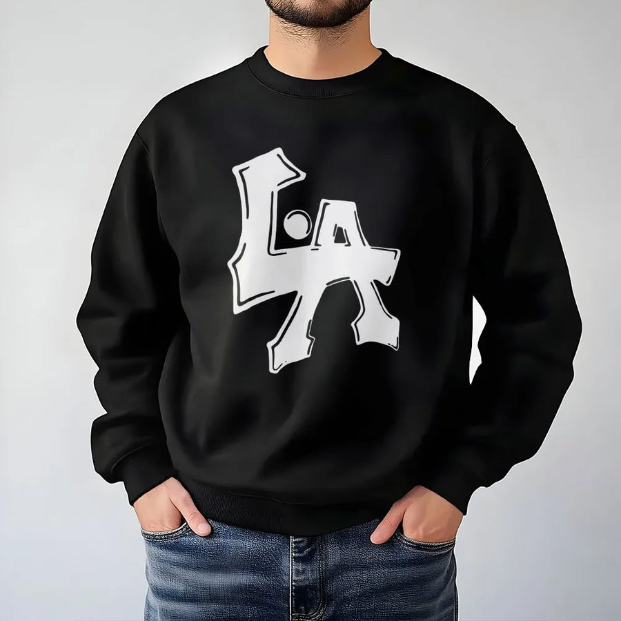 LA Graffiti Sweatshirt | Urban Streetwear Aesthetic | Premium Cotton Blend | Unisex Oversized Crewneck Gift for Los Angeles Lovers