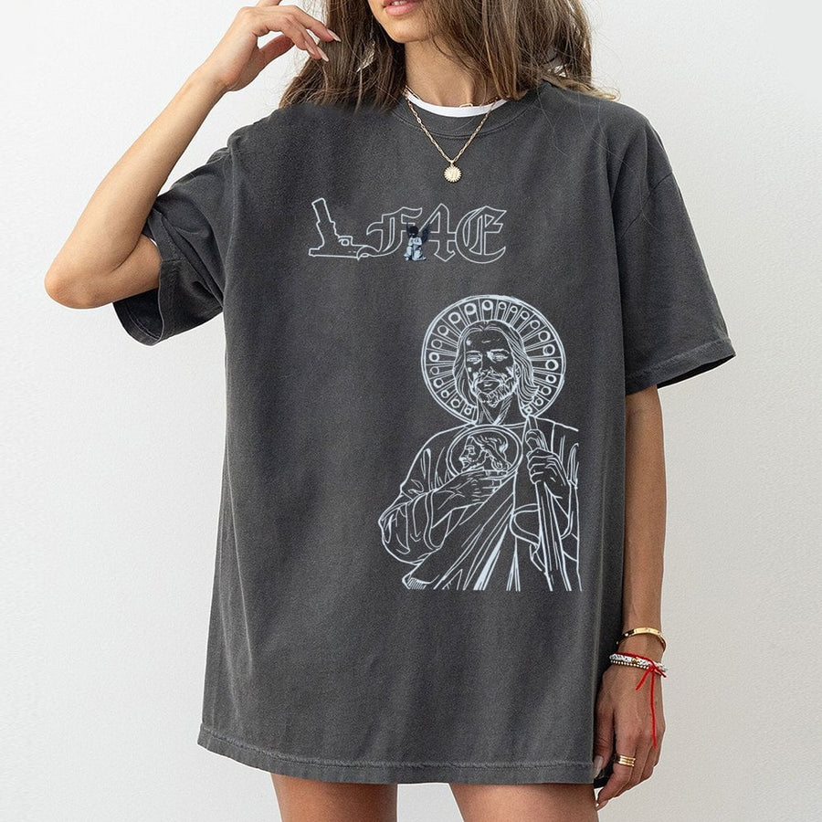 Saint Jude Graphic T-Shirt | Retro Catholic Religious Art Print | 100% Premium Cotton Tee | Unisex Faith-Inspired Gift for Men and Women