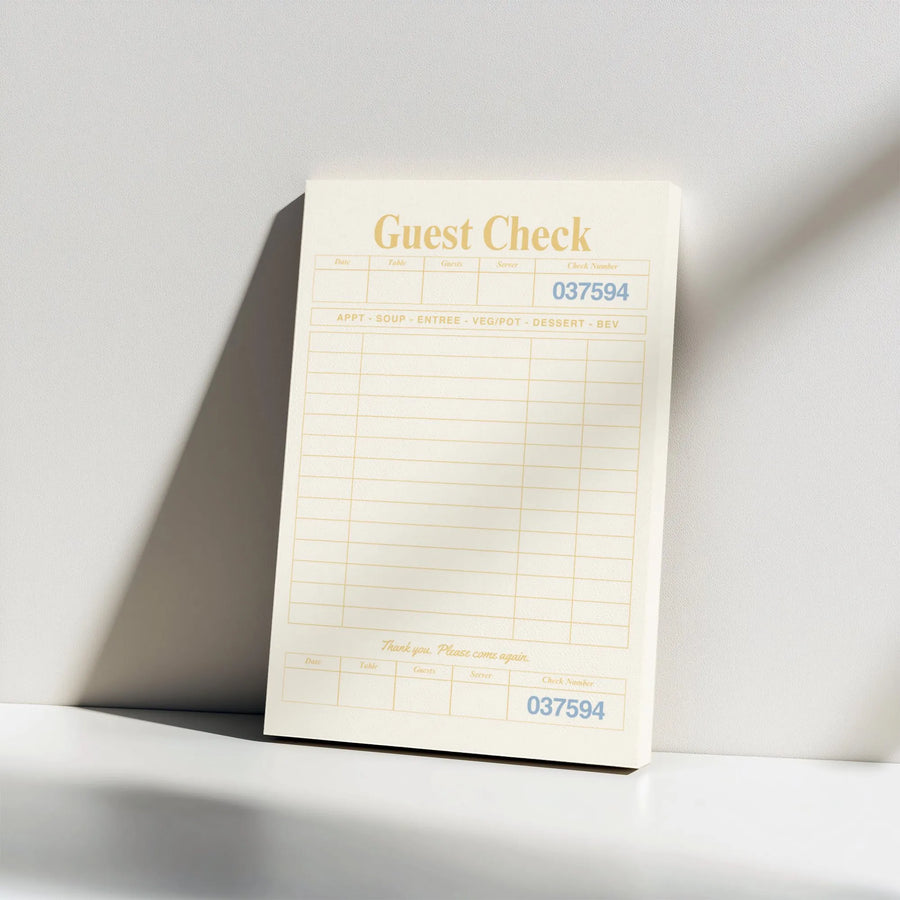 Guest Check Canvas Wall Art | Vintage Restaurant Receipt Decor | Gallery Wrap Premium Print | Unique Kitchen Dining Room Gift