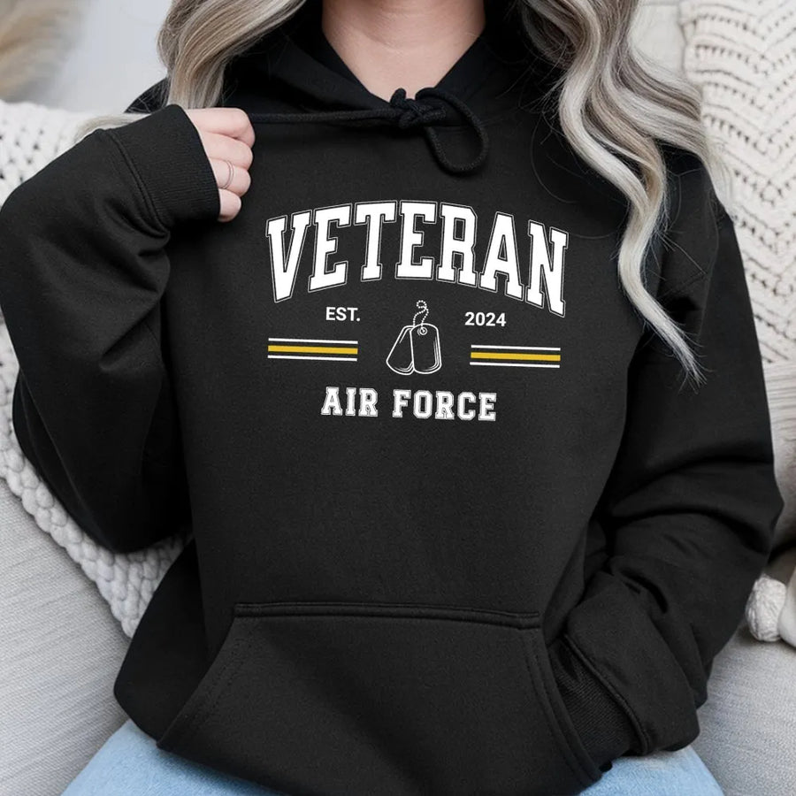 US Air Force Veteran Hoodie | Military Retirement Gift | Premium Cotton Blend | Unisex Apparel for Veterans Day & Memorial Day