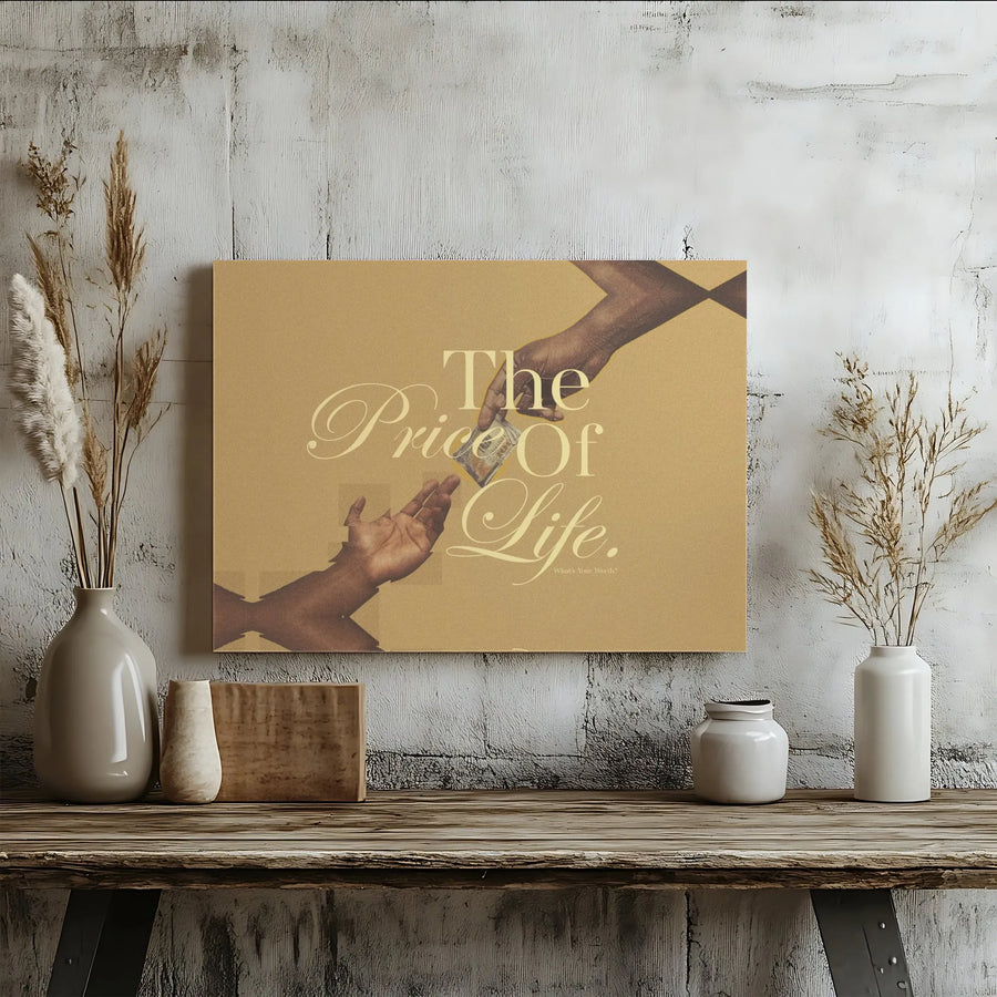 The Price Of Life Canvas Wall Art | Motivational Money Exchange Quote | Premium Gallery Wrapped Decor | Modern Office & Home Aesthetic Gift