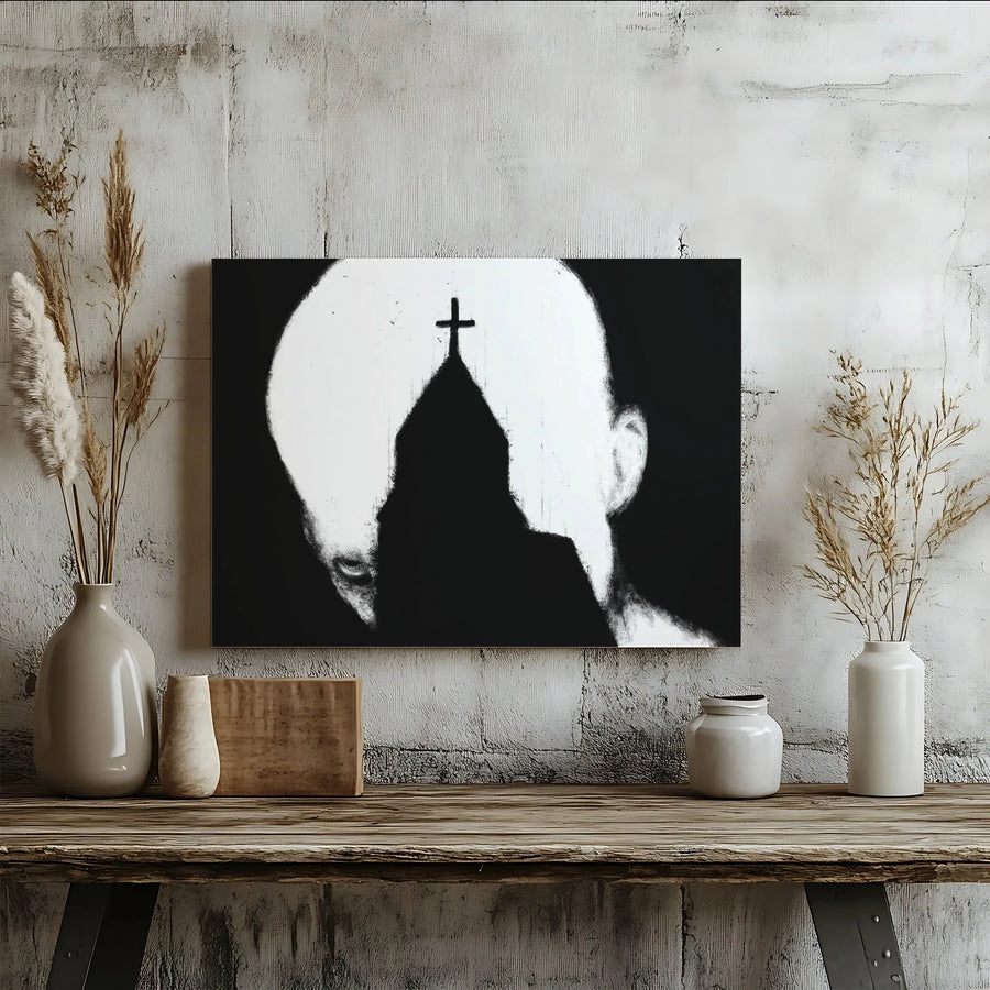 Abstract Christian Wall Art Canvas Print | Surreal Church Silhouette Design | Premium Gallery Quality Canvas | Modern Religious Home Decor Gift