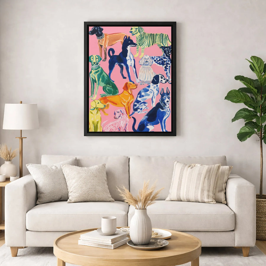 Colorful Dog Art Canvas | Modern Pop Art Canine Portrait | Premium Gallery-Wrapped Print | Unique Gift for Dog Lovers and Pet Owners