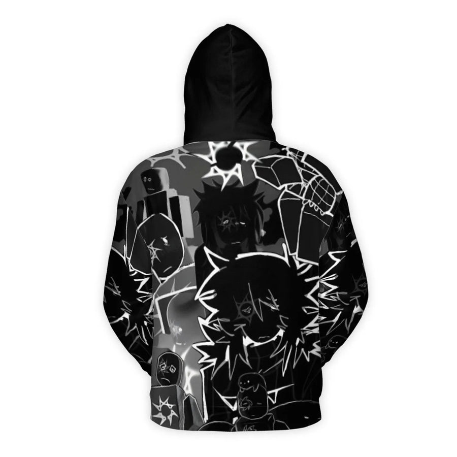 Anime Manga Collage 3D Hoodie | Edgy Aesthetic Streetwear | Premium Brushed Fleece Pullover | Unisex Graphic Gift for Teens and Adults
