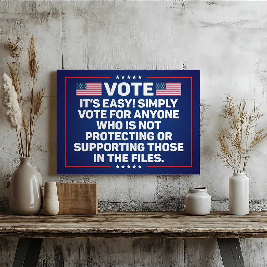 Patriotic Vote Canvas Wall Art | American Flag Political Statement | Premium 1.25" Thick Profile | Election Home Office Decor Gift for Voters