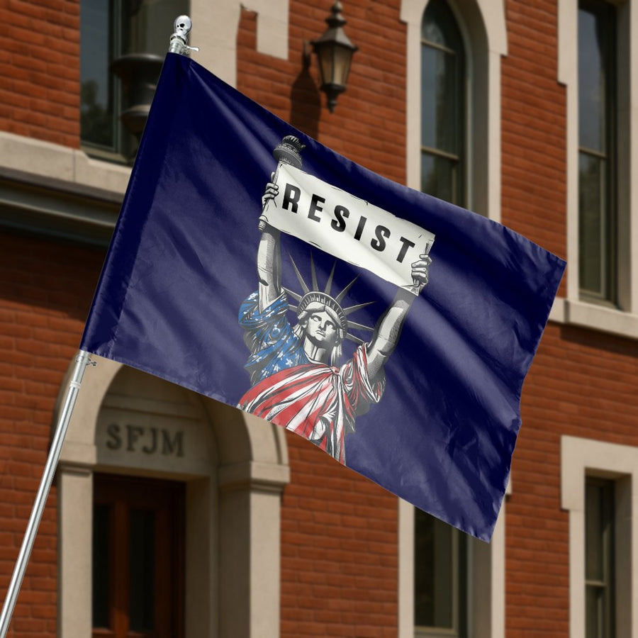 Statue of Liberty Flag | Resist Protest Art Design | Premium Polyester Weather-Resistant Decor | Patriotic Outdoor House Flag