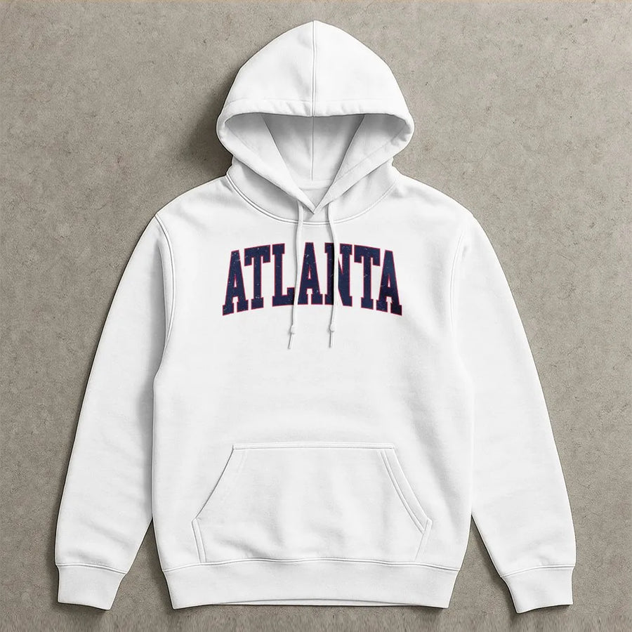 Atlanta Hoodie | Vintage Collegiate Font Crewneck | Premium Soft Pullover | Atlanta Georgia Souvenir Gift for Men and Women