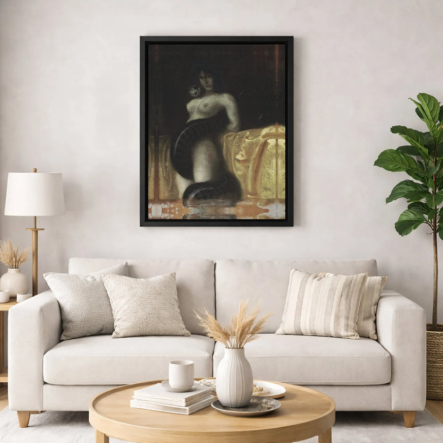 The Sin by Franz Von Stuck Canvas | Symbolic Gothic Art Print | Gallery-Quality 1.25 Inch Profile | Sophisticated Wall Decor for Art Collectors