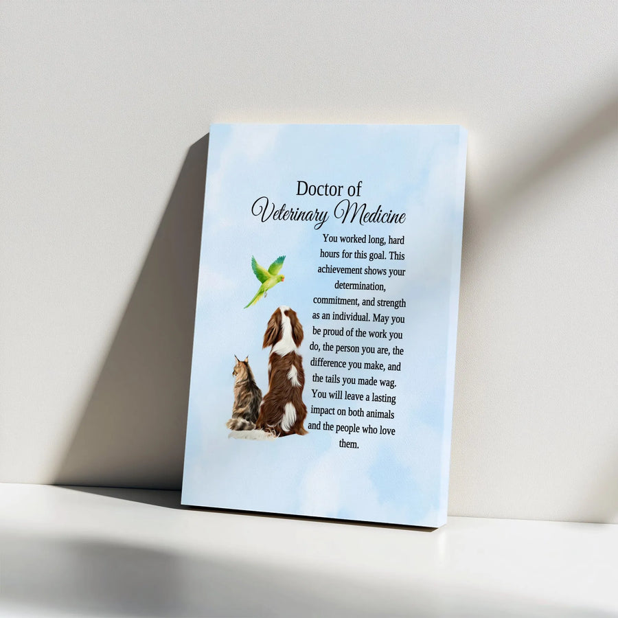 Veterinarian Gift Canvas Wall Art | Doctor of Veterinary Medicine Quote | Premium Canvas Print | DVM Graduation Gift for New Vet