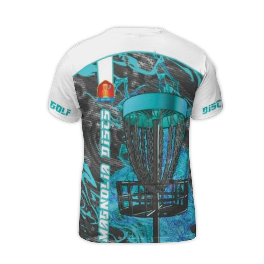 Disc Golf Basket 3D T-Shirt | Go Birdie All-Over Graphic Print | Premium Polyester Blend Jersey | Casual Sports Apparel Gift for Disc Golf Players