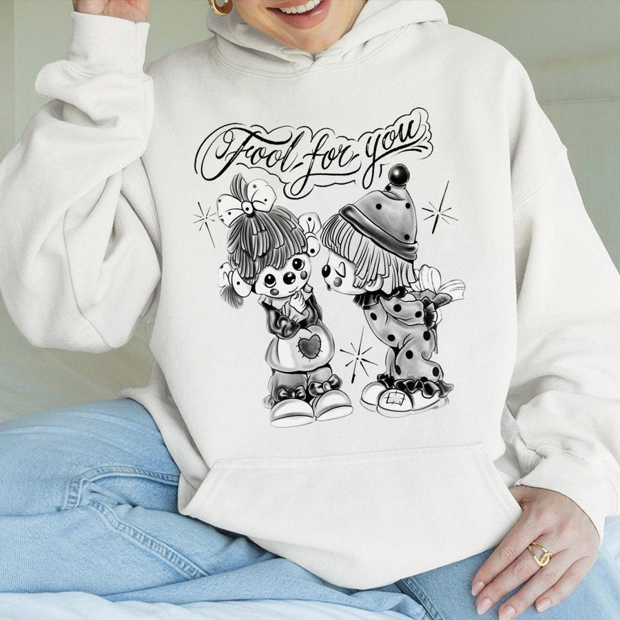 Fool For You Hoodie | Chicano Lowrider Tattoo Graphic | Premium Cotton Blend | Unisex Streetwear Gift for Couples