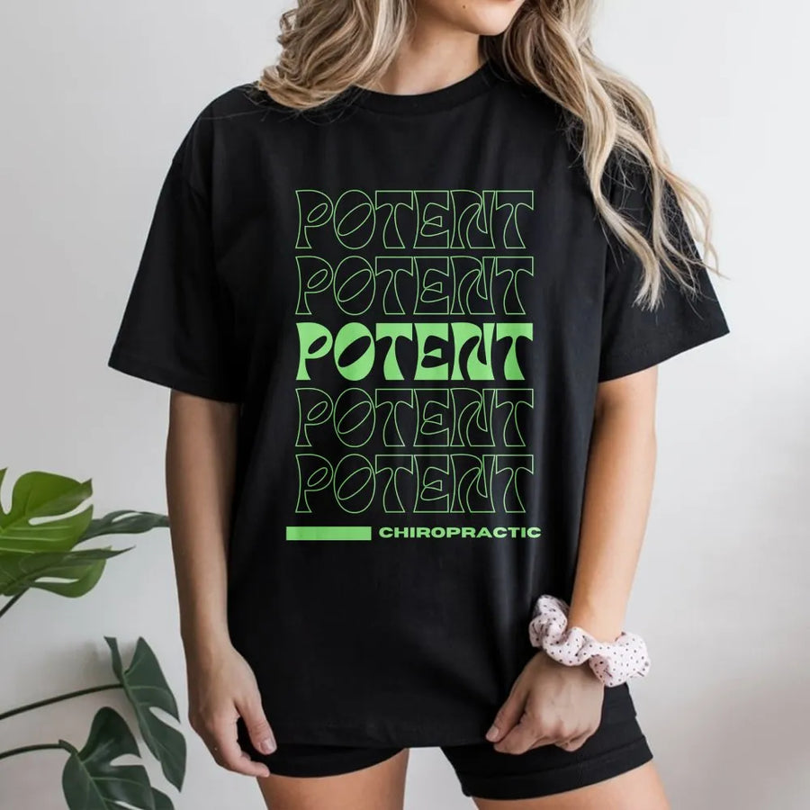 Chiropractic T-Shirt | Retro Potent Typography Design | Premium Cotton Blend | Gift for Chiropractor or Chiro Student