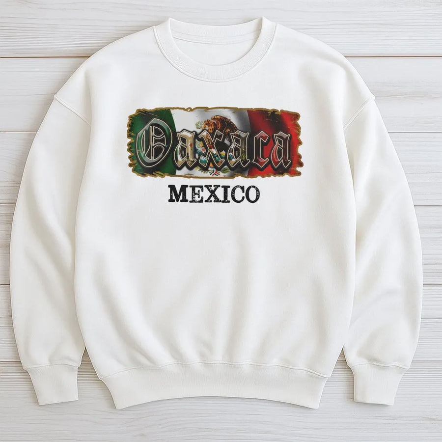 Oaxaca Mexico Sweatshirt | Vintage Mexican Flag Graphic | Premium Cotton Blend | Gift for Oaxacan Pride
