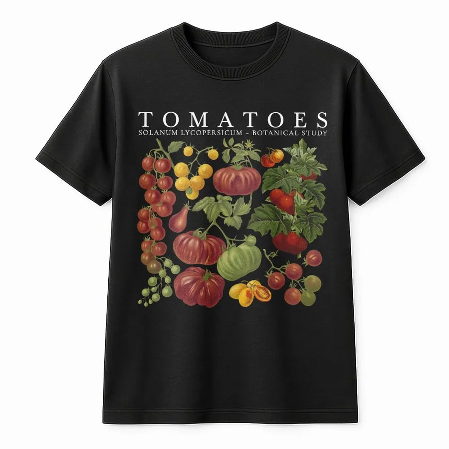 Tomato Botanical T-Shirt | Vintage Garden Illustration Pullover | Soft Cotton Blend | Cottagecore Gardener Gift for Plant Lovers