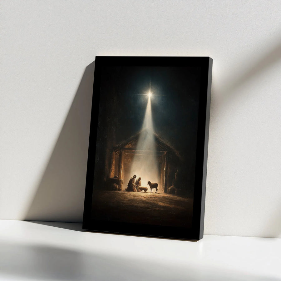 Nativity Scene Canvas Wall Art | Holy Family Bethlehem Star Print | Premium Gallery Wrap Decor | Religious Christian Christmas Gift