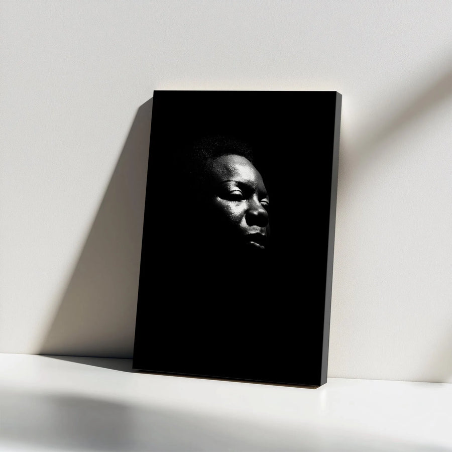 Black And White Portrait Wall Art | Dramatic Fine Art Photography Canvas | 1.25 Inch Gallery Wrap | Modern Minimalist Home Decor Gift