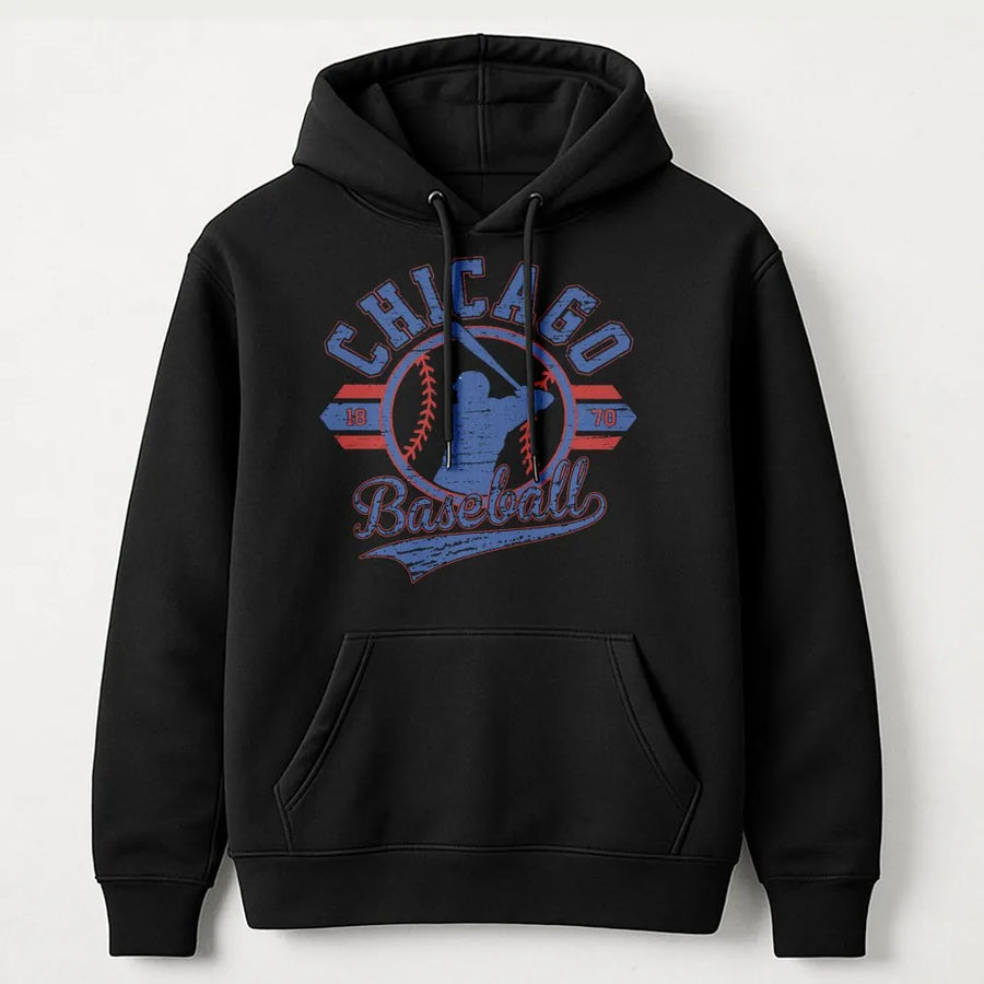 Vintage Chicago Baseball Hoodie | Retro Throwback 1870 Graphic Tee | Soft Cotton Unisex Shirt | Gift for Chicago Sports Fan