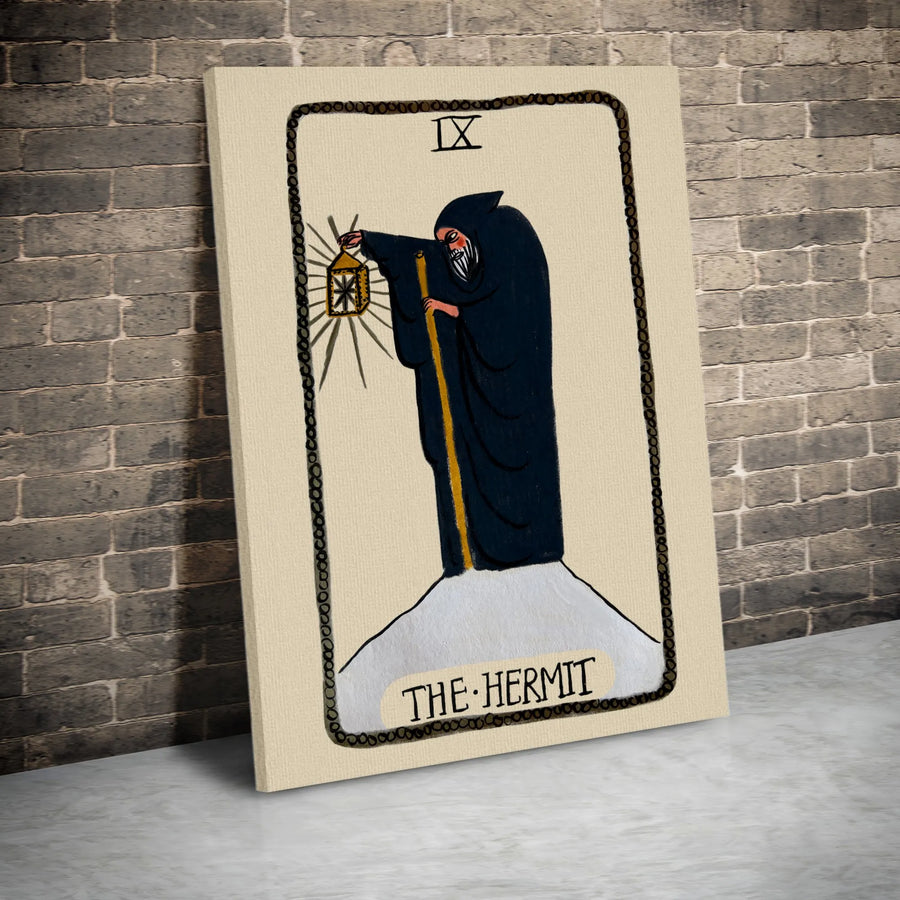 The Hermit Tarot Card Wall Art | Mystical Spiritual Decor | Premium Gallery Canvas | Gift For Tarot Readers And Astrology Enthusiasts