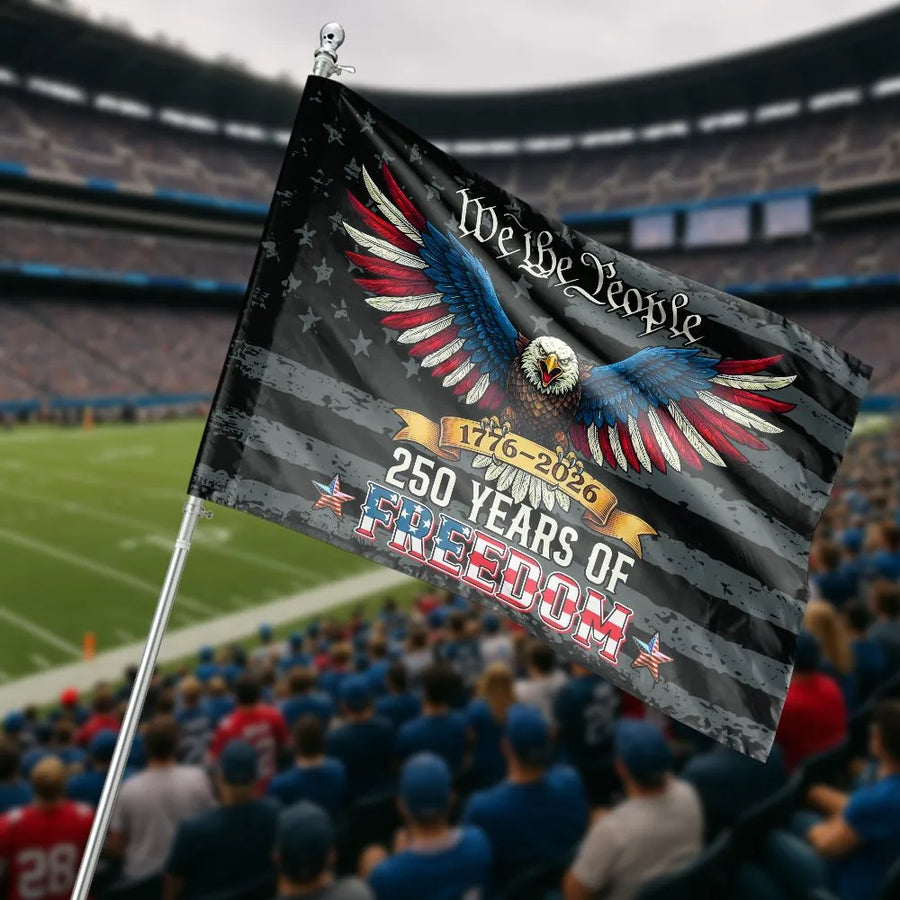 Patriotic 250th Anniversary Flag 1776-2026 | We The People American Eagle House Flag | Double Sided Polyester | Collector's Yard Decor Gift