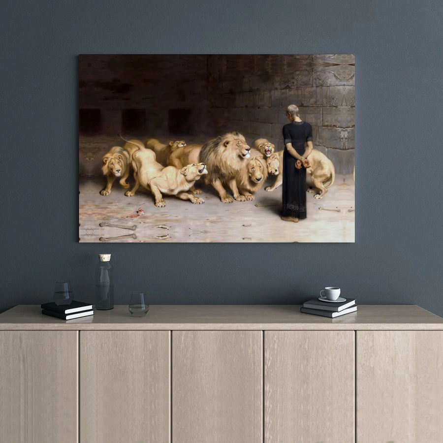 Daniel in the Lions' Den Canvas Print | Briton Riviere Biblical Art | Premium Gallery-Wrapped 1.25" Frame | Religious Wall Decor for Home Office