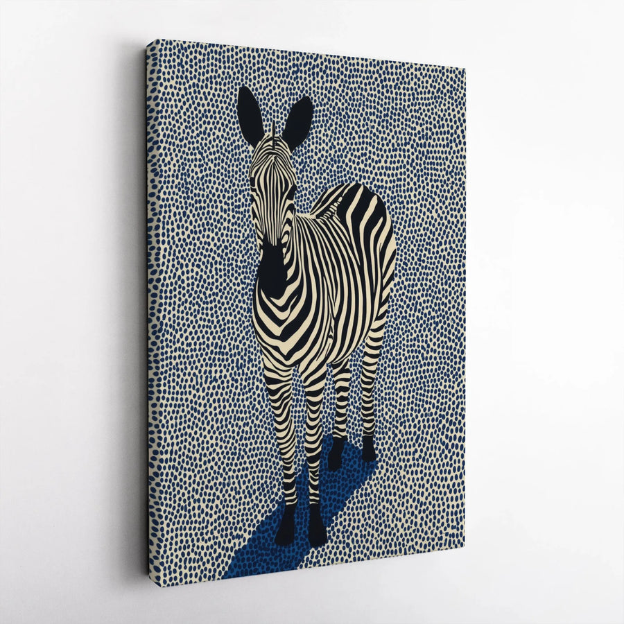 Pop Art Zebra Vertical Canvas | Bold Graphic Animal Print | Premium Thick Gallery Wrap | Modern Living Room Home Decor Gift