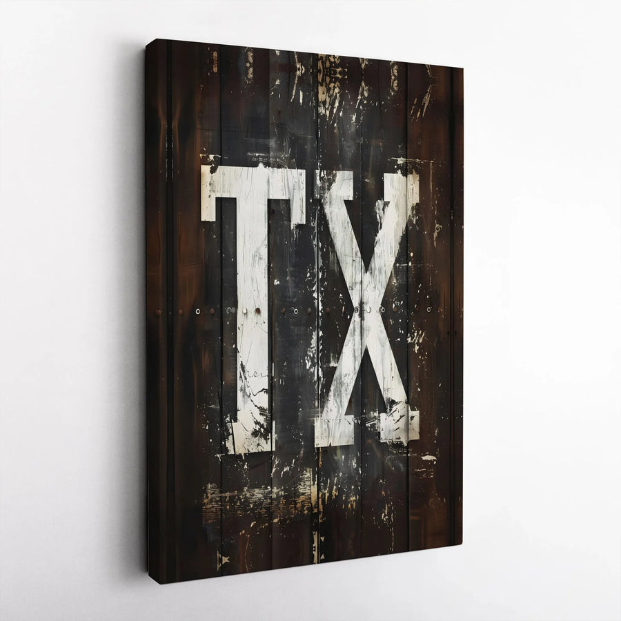 Rustic Texas TX Canvas Wall Art | Vintage Distressed Wood Panel Design | Premium Frameless Print | Home Decor & Man Cave Gift