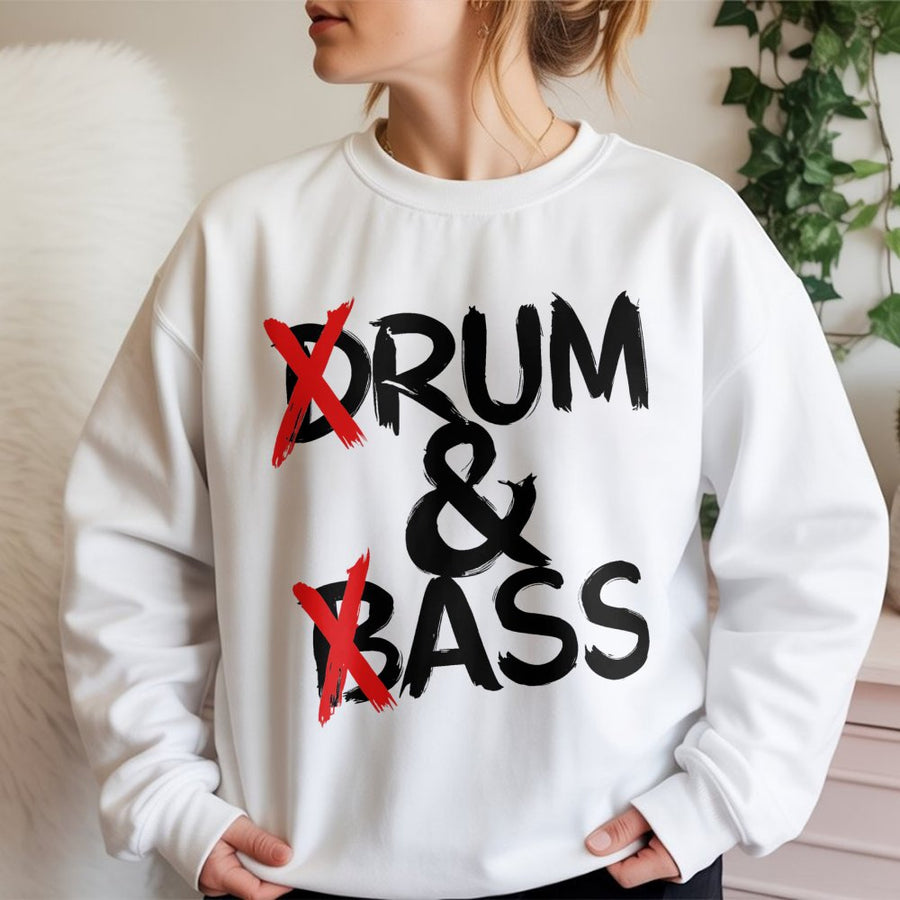 Drum and Bass Sweatshirt | Funny Music Genre Graphic Tee | Premium Cotton Blend | Gift for DNB Ravers and Electronic Music Fans