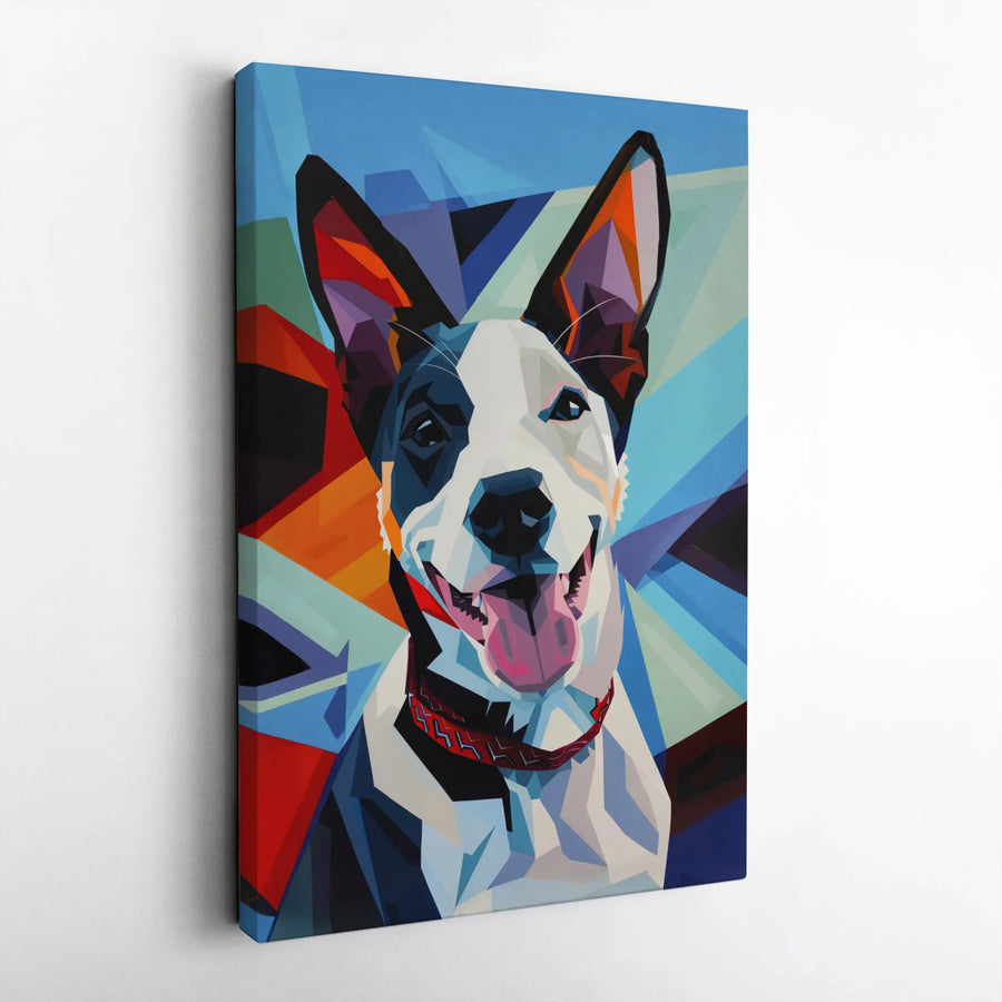 Colorful Geometric Dog Canvas Wall Art | Pop Art Style Portrait | Premium 1.25-Inch Gallery Wrap | Vibrant Modern Home Decor Gift for Dog Lovers