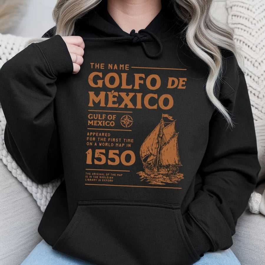 Gulf Of Mexico Hoodie | 1550 Historical Map Graphic | Premium Cotton Blend | Gift For History Buffs & Geography Lovers