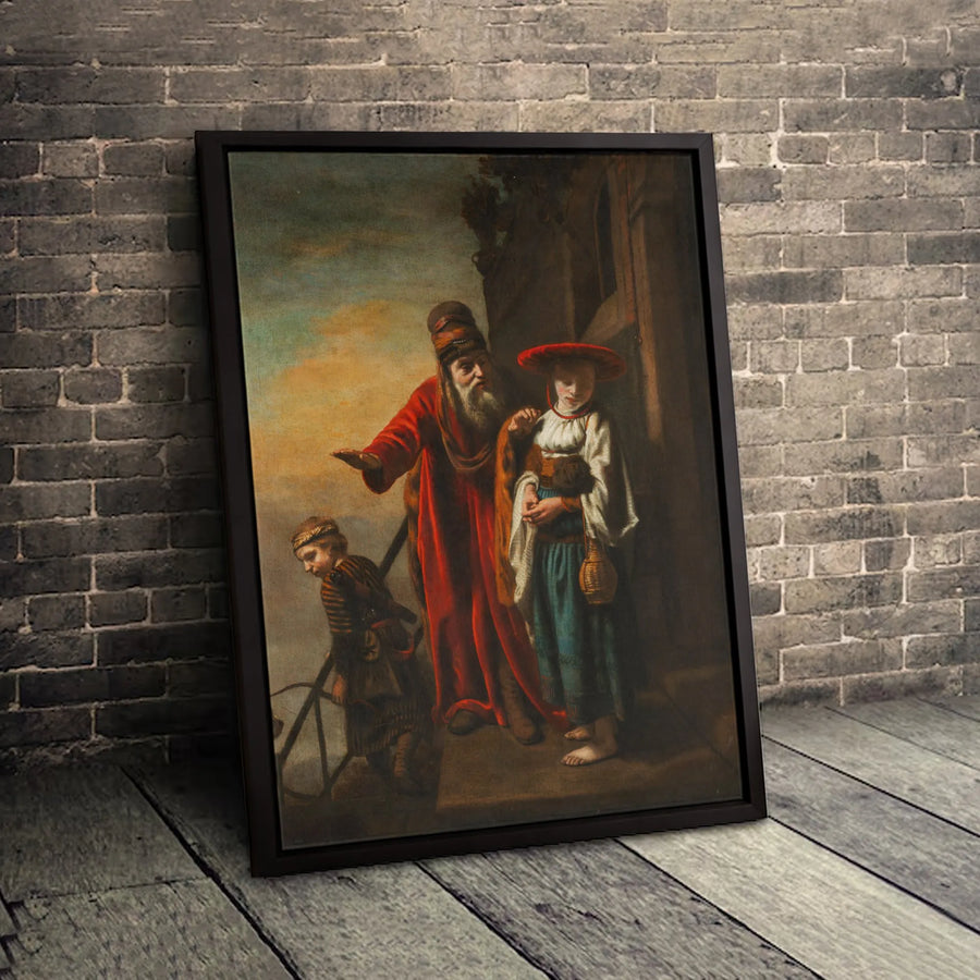 The Dismissal of Hagar and Ishmael Canvas Print | Jan Victors Baroque Fine Art | Premium Gallery Wrapped Decor | Traditional Religious Wall Art