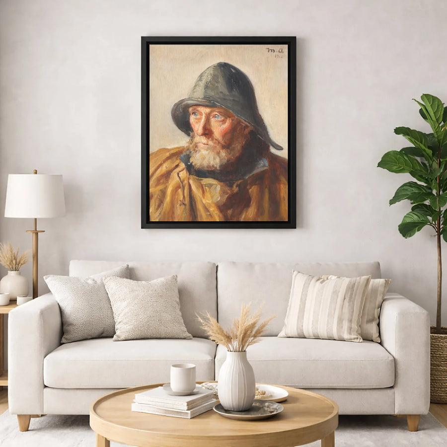 A Fisherman By Michael Ancher Canvas Print | Classic Nautical Maritime Portrait | Gallery Wrapped Premium Wall Art | Gift For Ocean And History Lovers