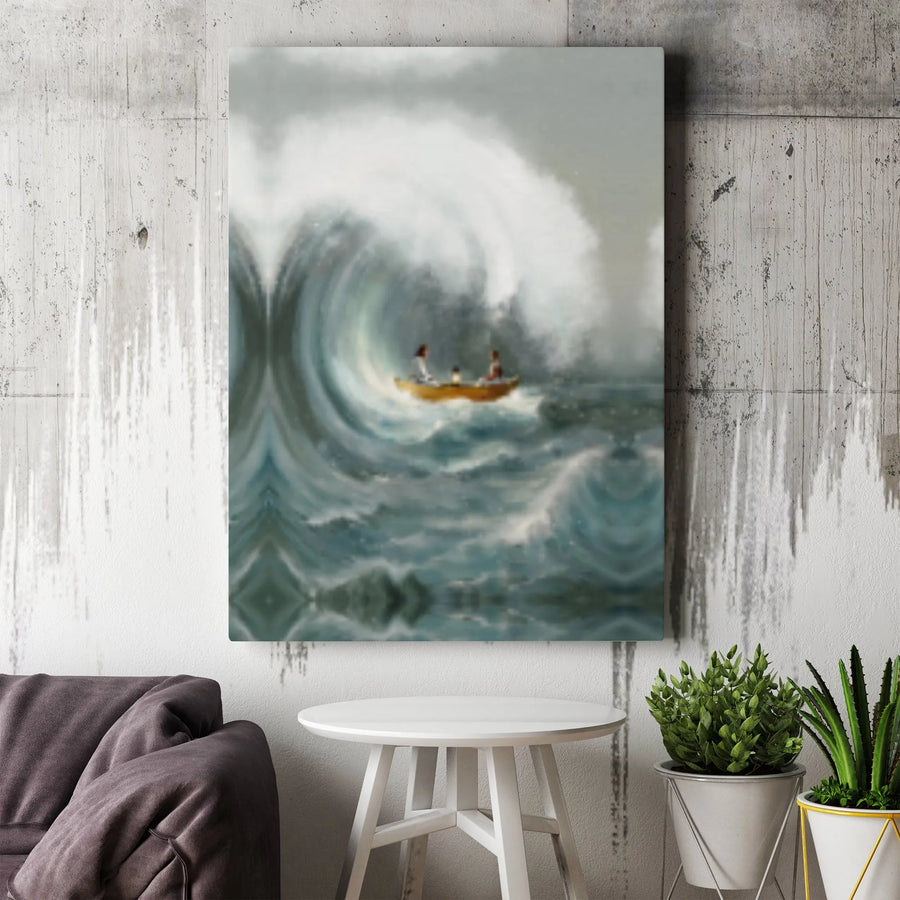 Jesus Calming The Storm Canvas Print | Religious Biblical Wall Art | Premium Gallery Wrap Decor | Christian Home Gift for Believers