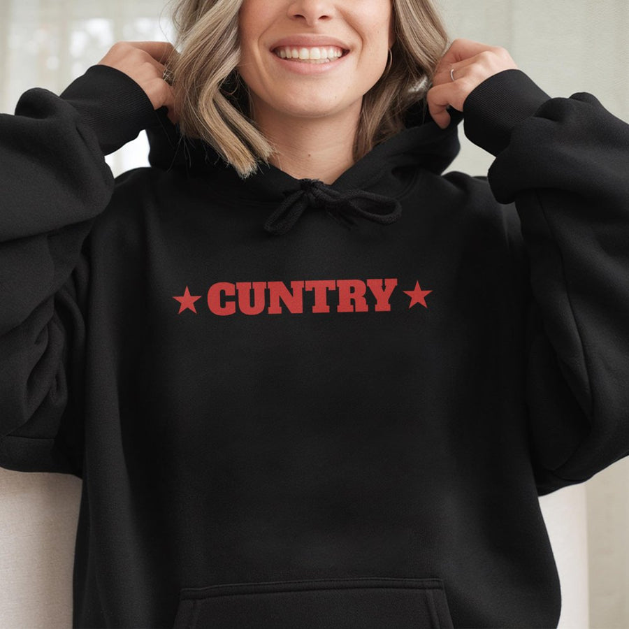 Cuntry Western Hoodie | Funny Cowgirl Graphic Star Design | Soft Cotton-Polyester Blend | Trendy Music Festival Apparel Gift for Her