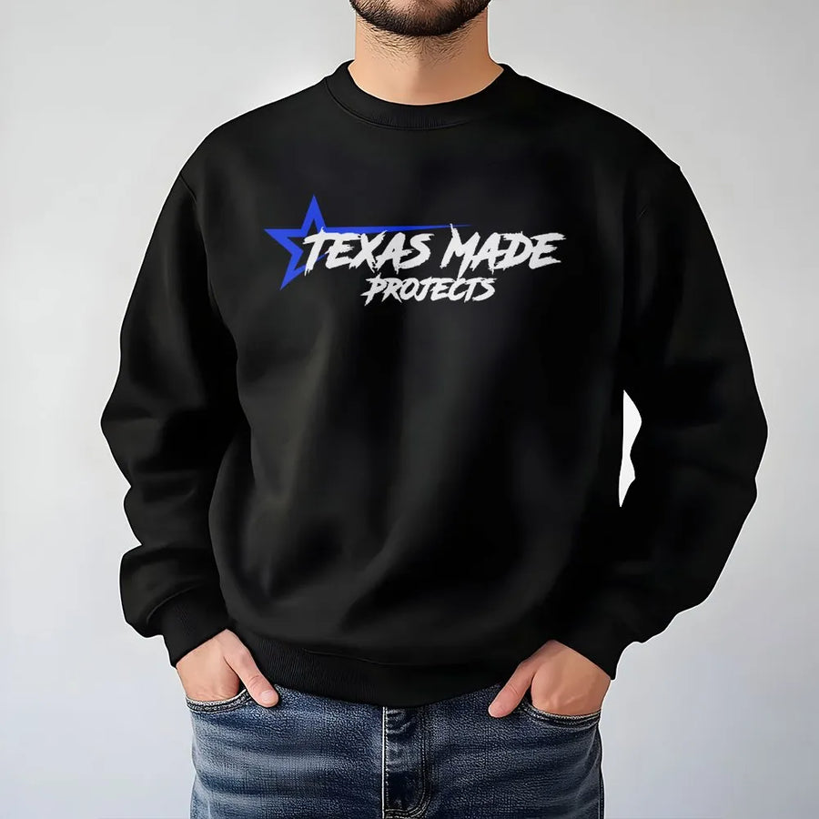Texas Made Sweatshirt | Blue Star Graphic Pullover | Premium Cotton Blend | Unisex Texas Pride Gift for Men and Women