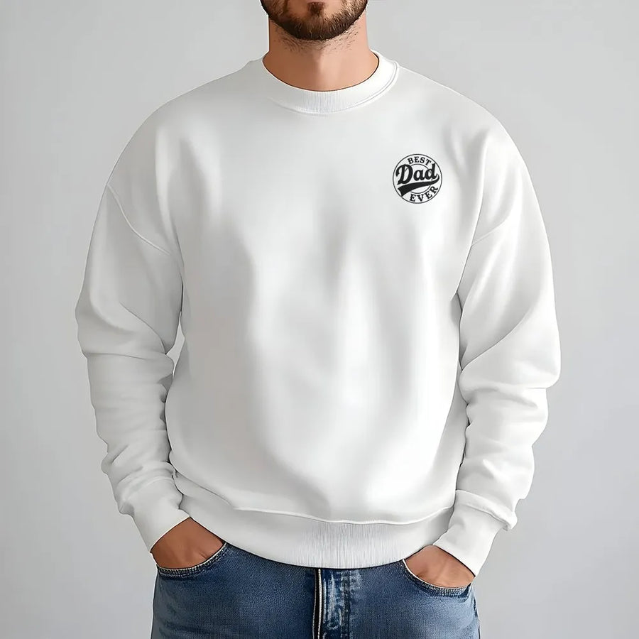 Best Dad Ever Sweatshirt | Vintage Style Left Chest Logo | Premium Cotton Graphic Tee | Father's Day Gift for Men
