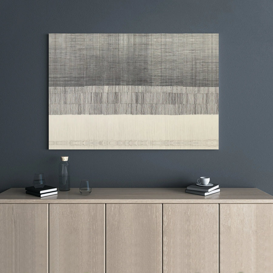 Minimalist Abstract Canvas Wall Art | Neutral Textured Line Drawing | Premium Gallery Wrap Print | Modern Home & Office Decor Gift