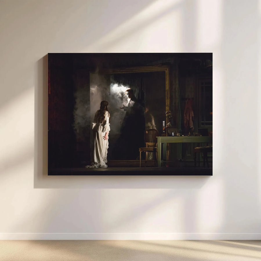 Gothic Victorian Mirror Canvas | Moody Romantic Couple Art | Premium 1.25 Inch Gallery Wrap | Elegant Dark Academia Home Decor Gift