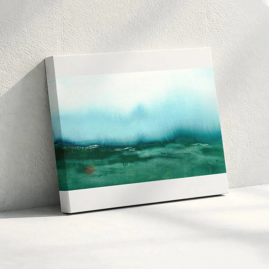 Aurora Borealis Canvas Wall Art | Abstract Watercolor Landscape Print | Premium Gallery Wrap Canvas | Modern Living Room & Office Decor Gift