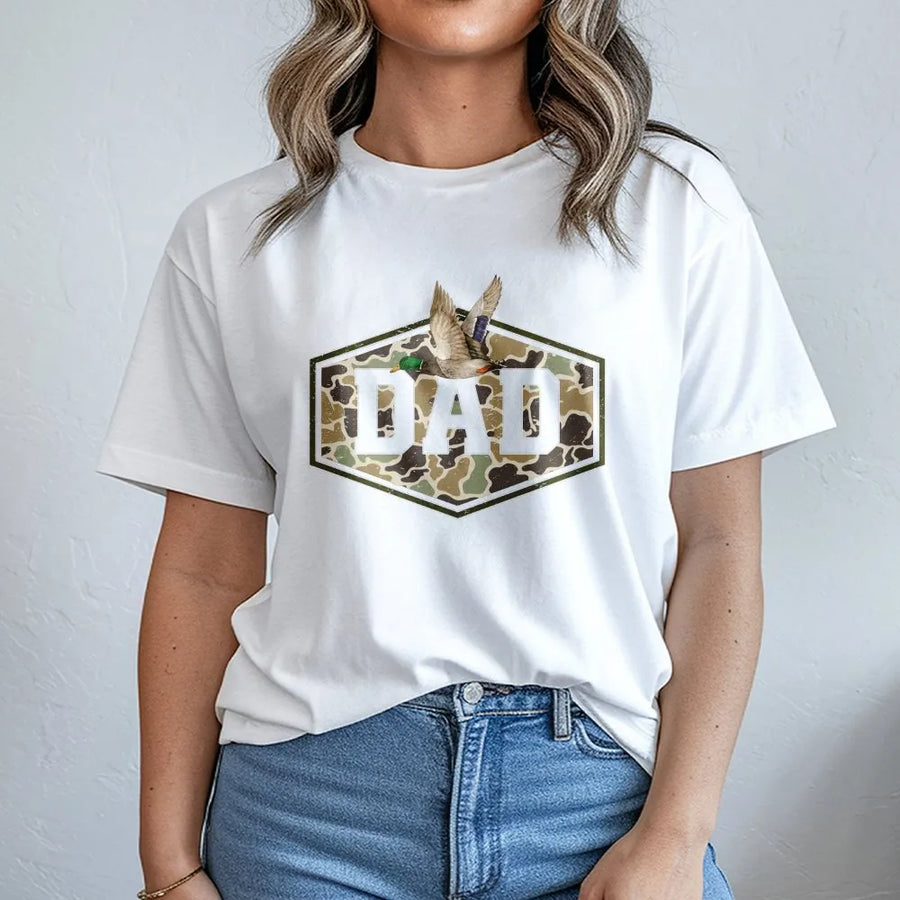Camouflage Dad Shirt | Retro Mallard Duck Hunting Graphic | Premium Comfort Colors Cotton | Father's Day Gift for Hunter